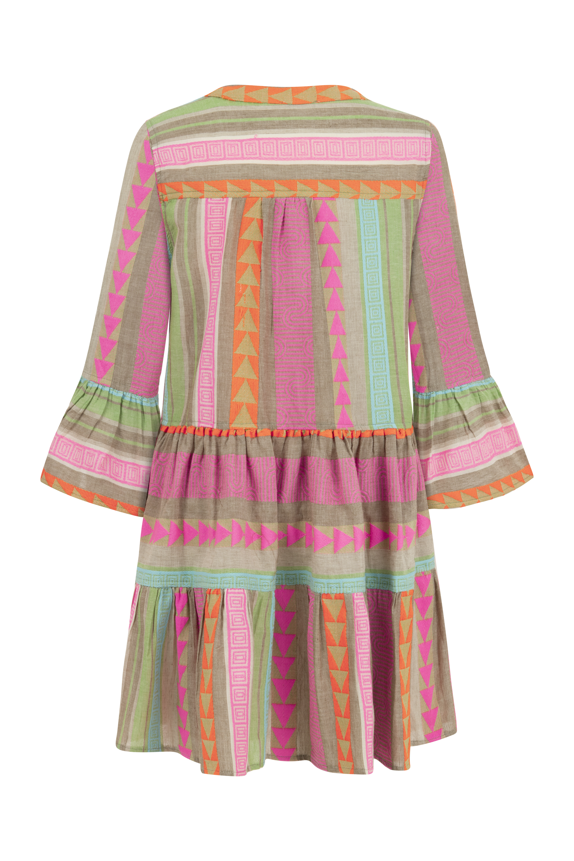 ETNİK BASKILI NAKIŞLI MİNİ ELBİSE