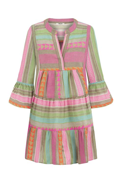  ETNİK BASKILI NAKIŞLI MİNİ ELBİSE