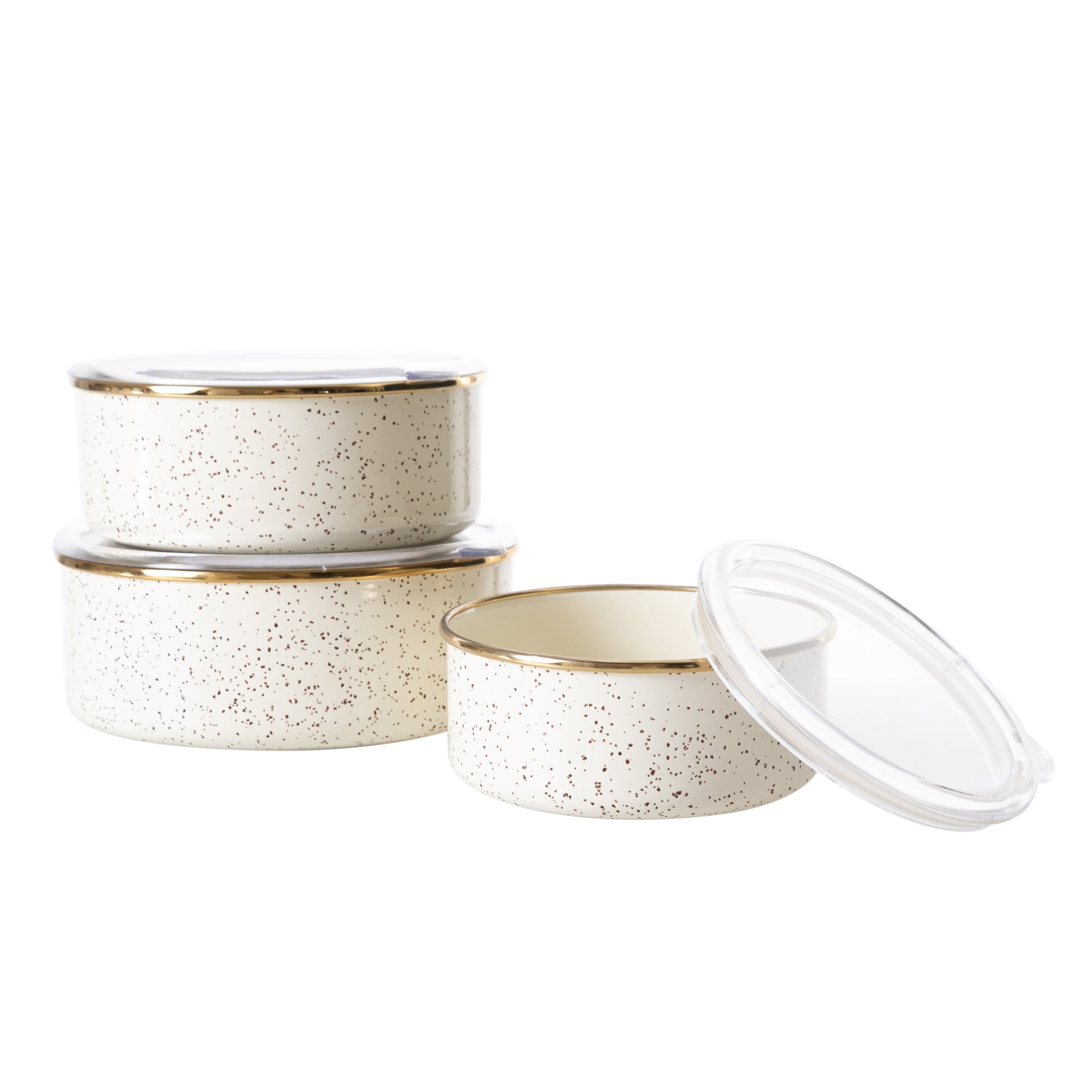 VINTAGE ENAMEL 3LÜ SAKLAMA KABI