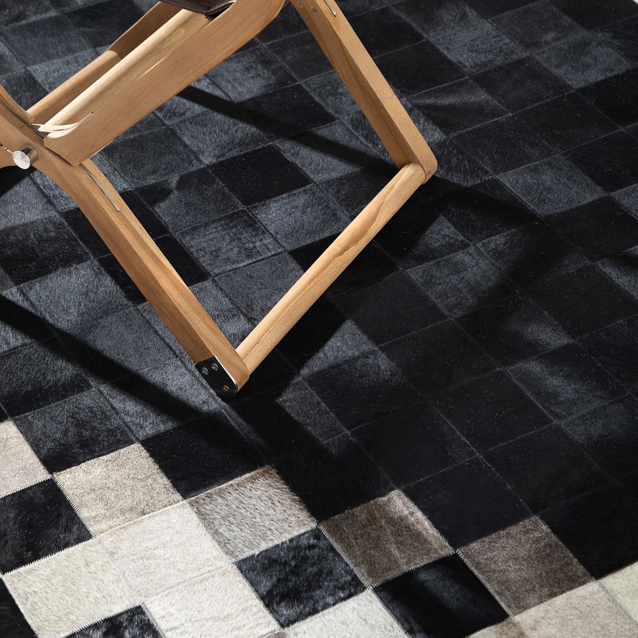 DIAMOND DERİ HALI GRİ SİYAH 160X230