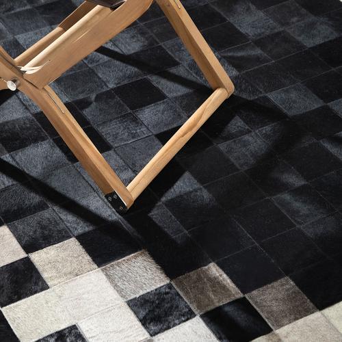  DIAMOND DERİ HALI GRİ SİYAH 160X230