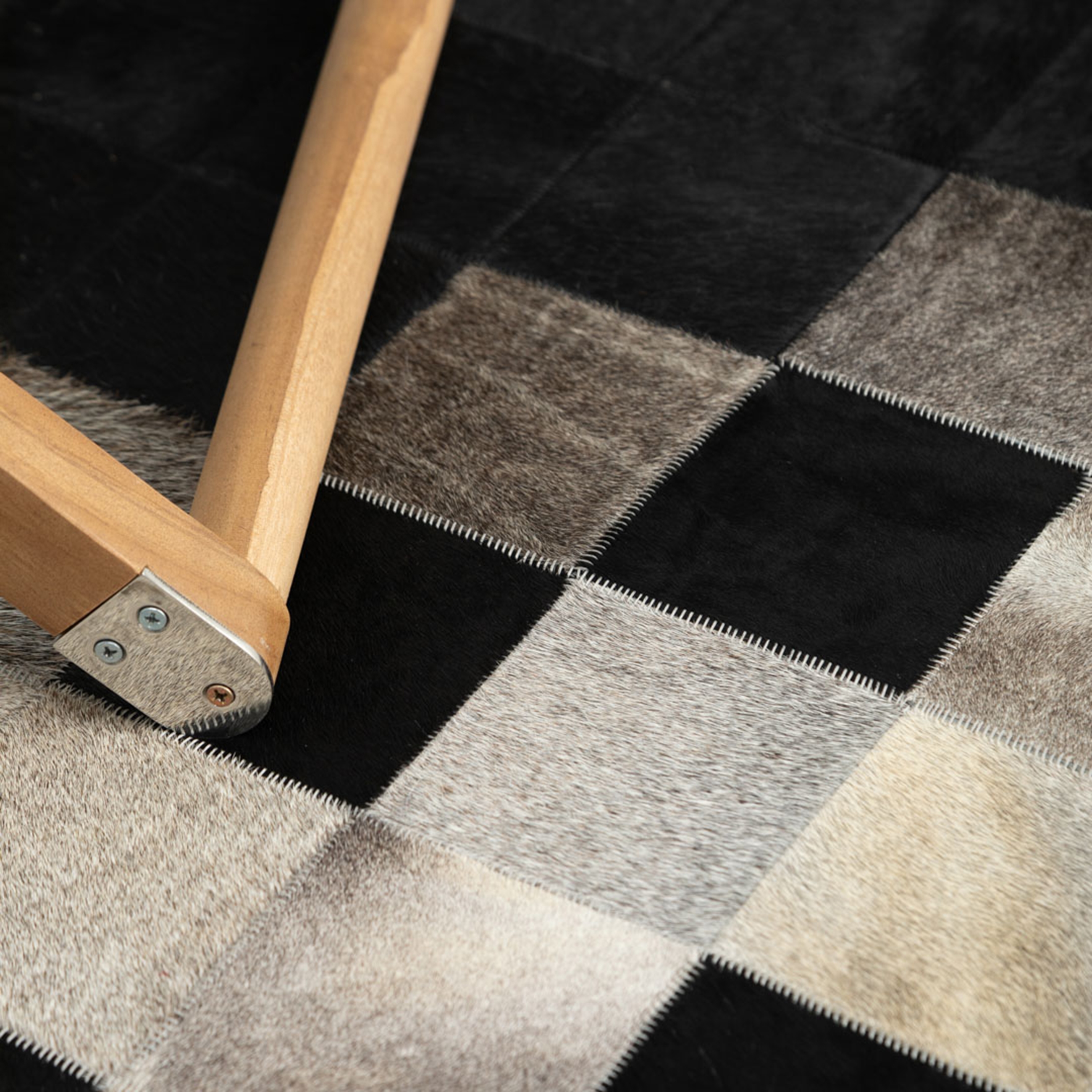 DIAMOND DERİ HALI GRİ SİYAH 160X230