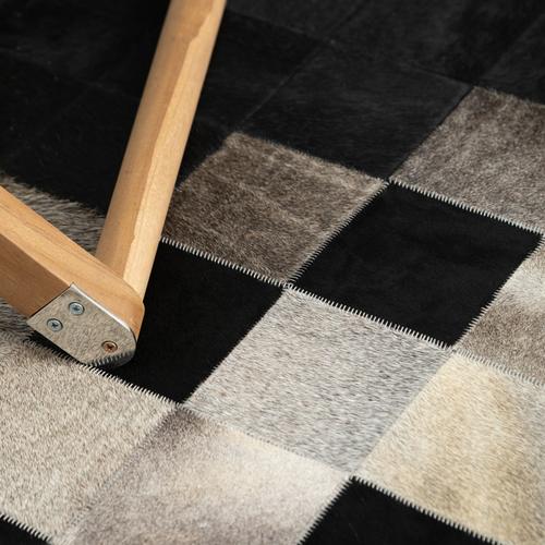  DIAMOND DERİ HALI GRİ SİYAH 160X230