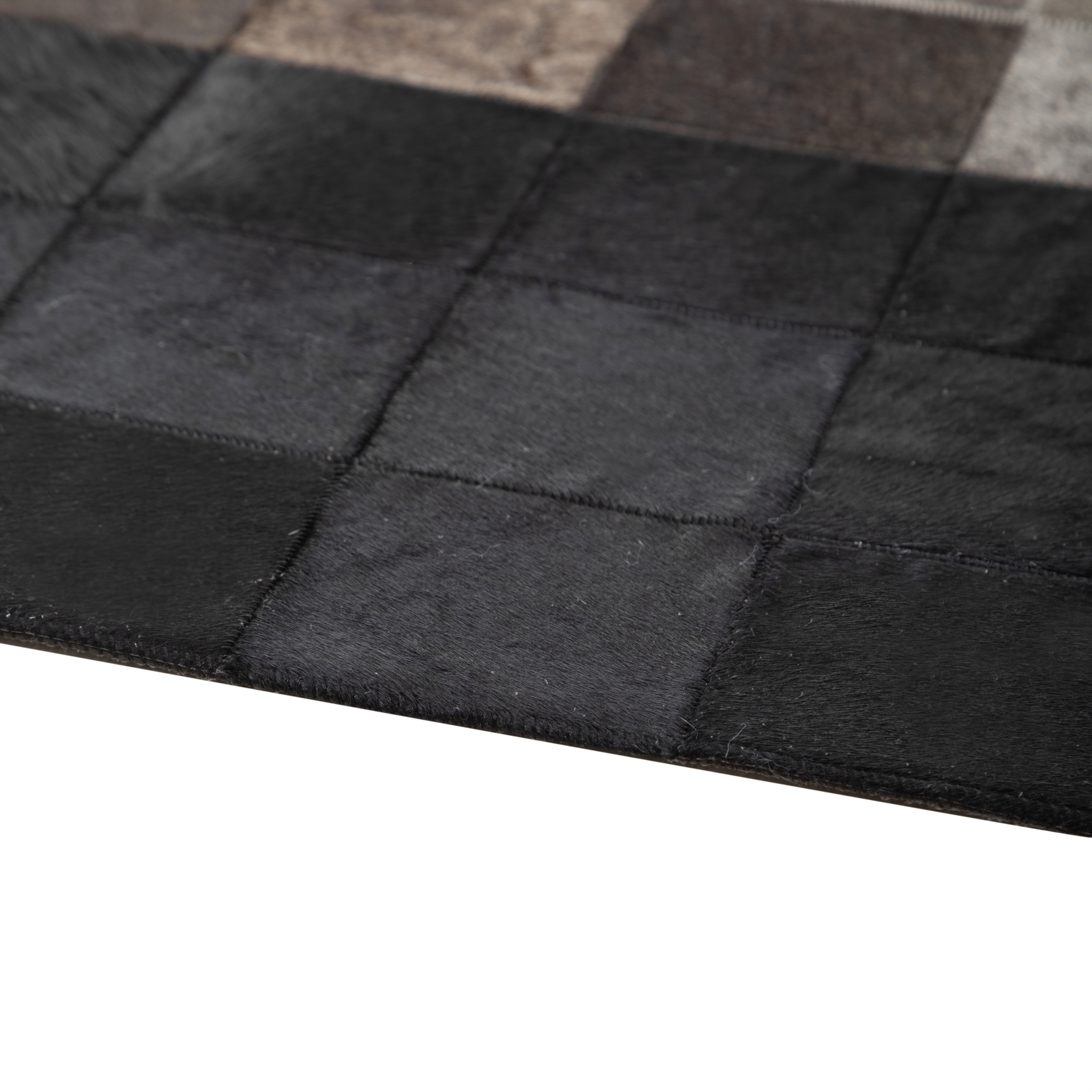 DIAMOND DERİ HALI GRİ SİYAH 160X230