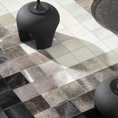  DIAMOND DERİ HALI SİYAH BEYAZ 160X230