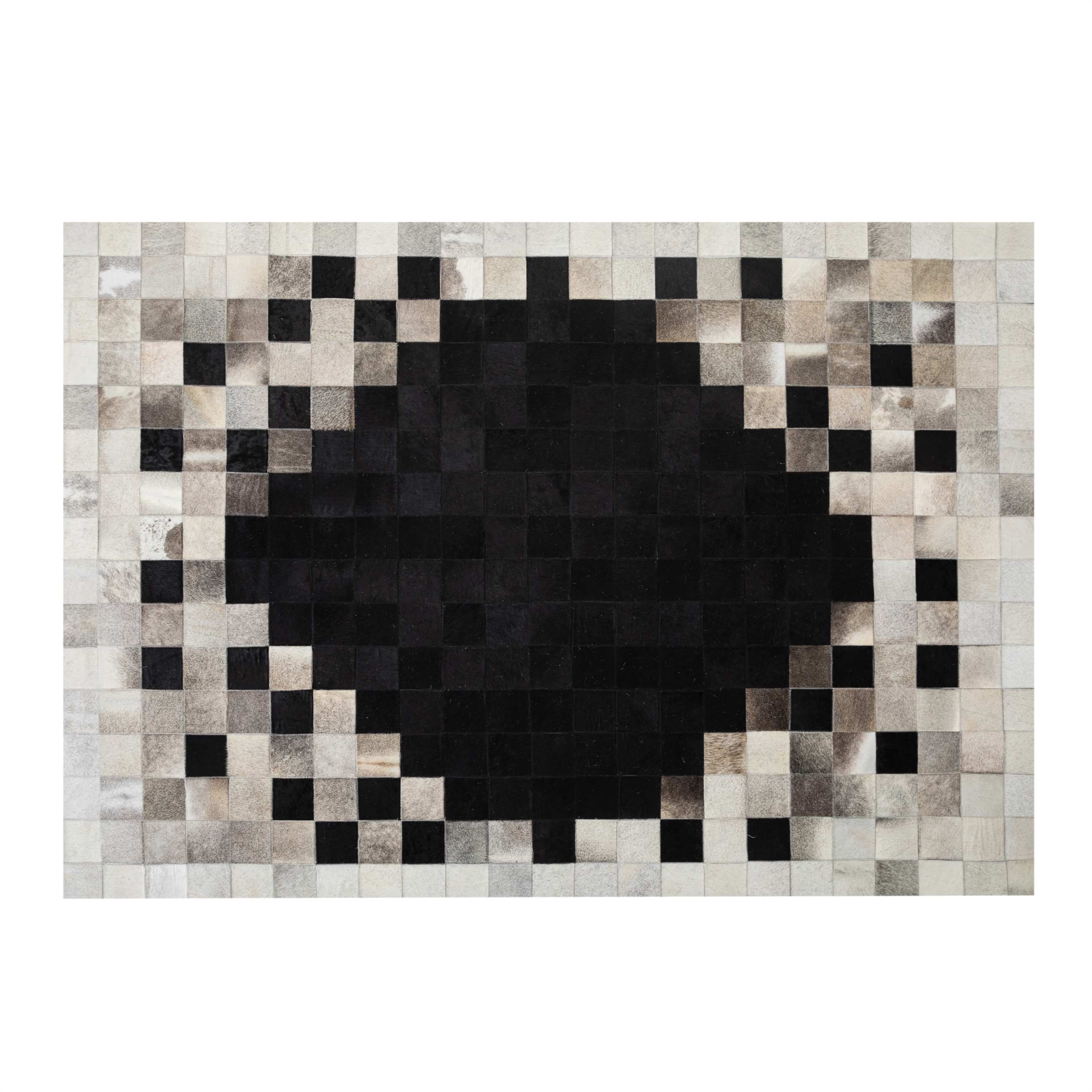 DIAMOND DERİ HALI SİYAH BEYAZ 160X230