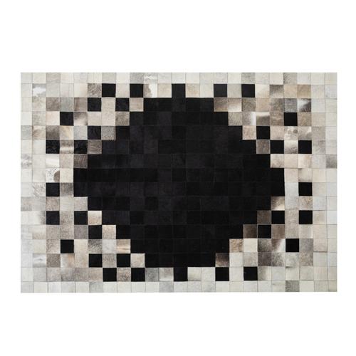  DIAMOND DERİ HALI SİYAH BEYAZ 160X230