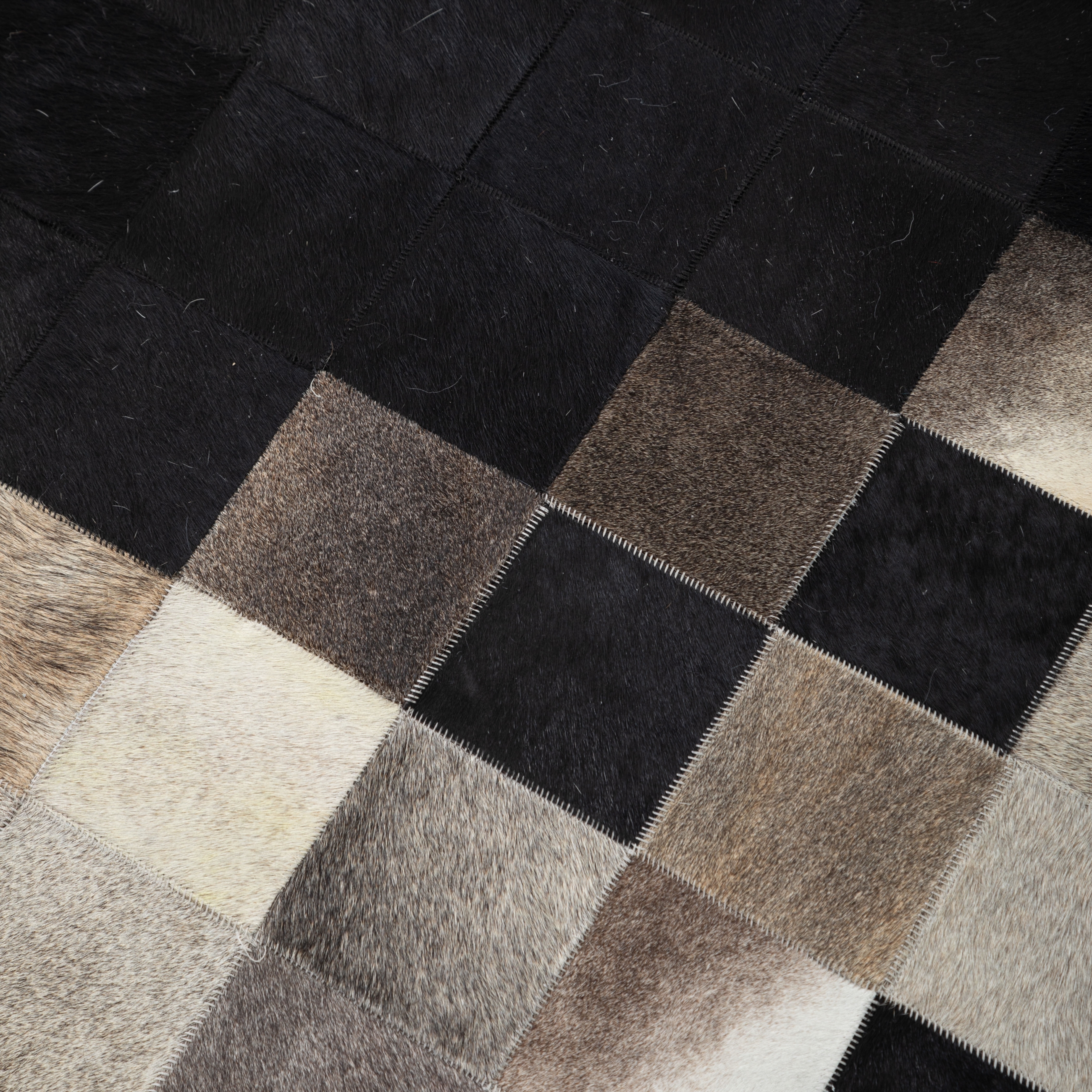 DIAMOND DERİ HALI SİYAH BEYAZ 160X230