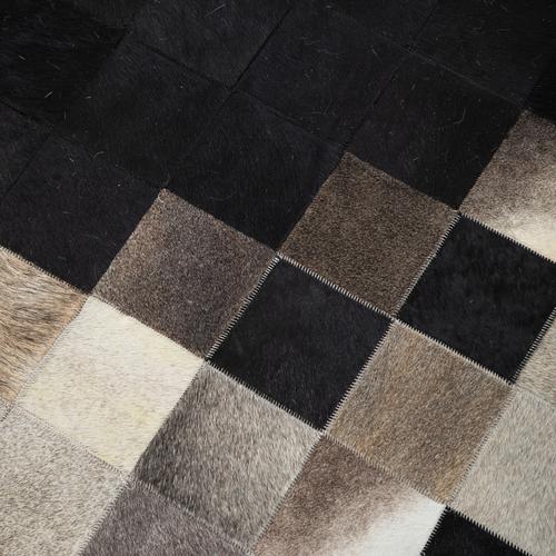  DIAMOND DERİ HALI SİYAH BEYAZ 160X230