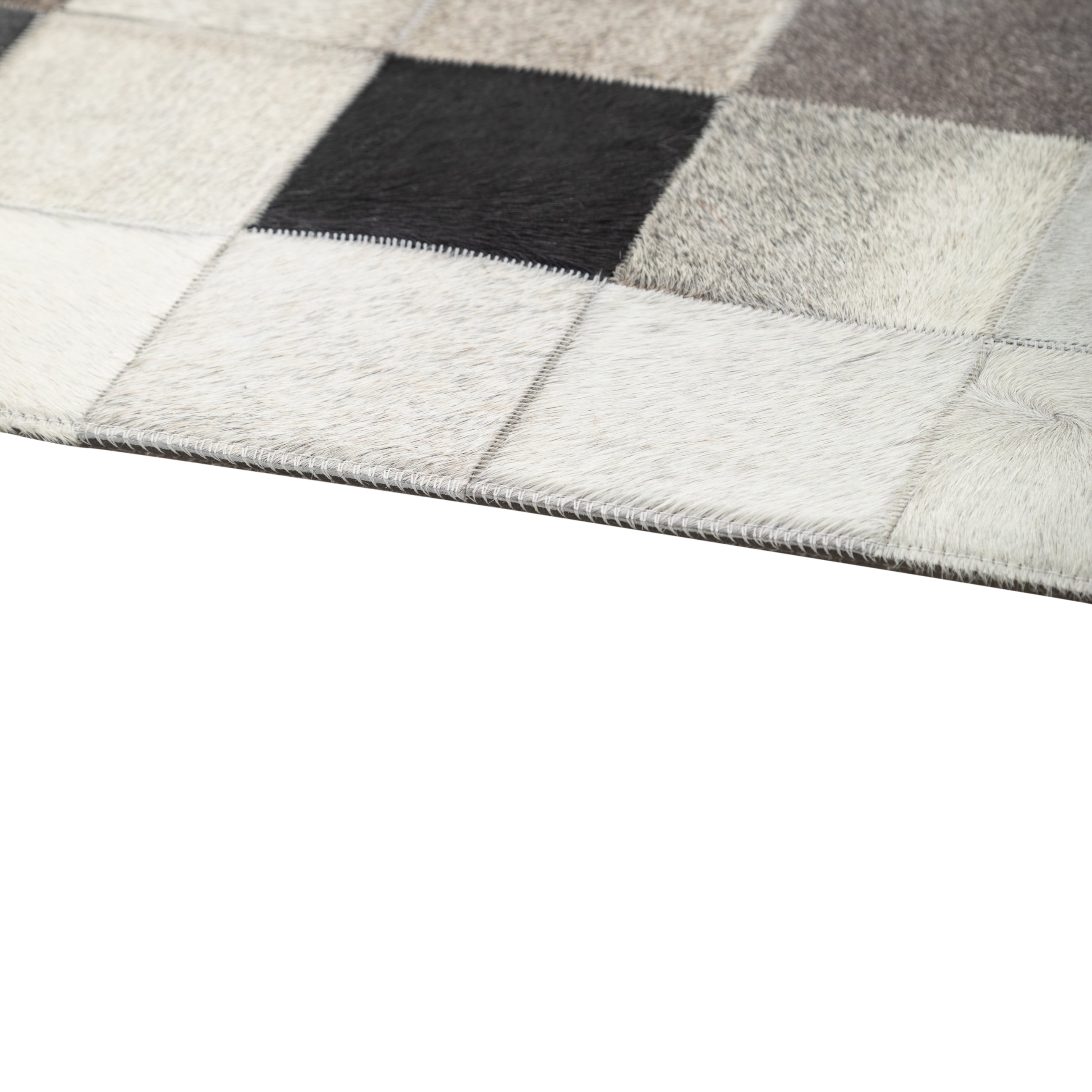 DIAMOND DERİ HALI SİYAH BEYAZ 160X230