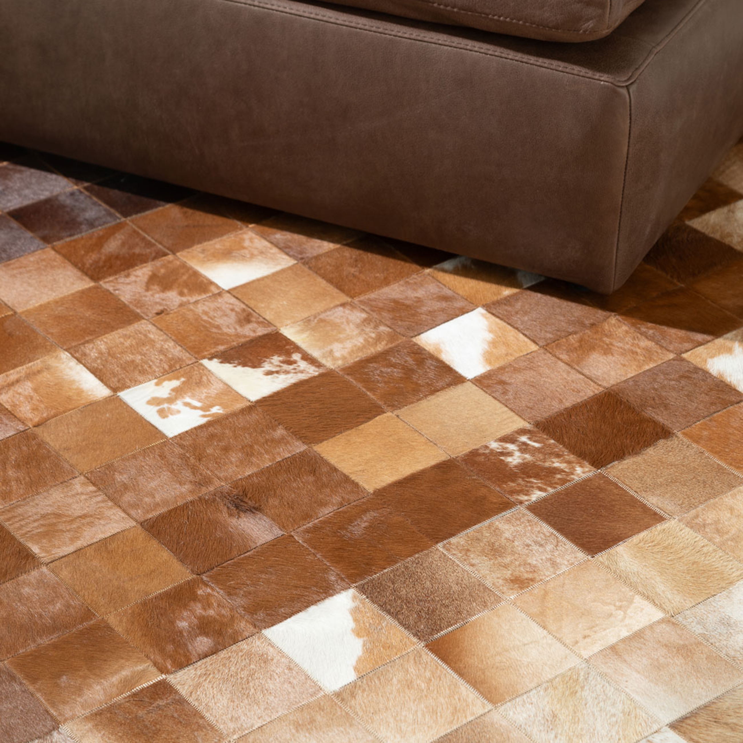 DIAMOND DERİ HALI EKRU KAHVE 160X230