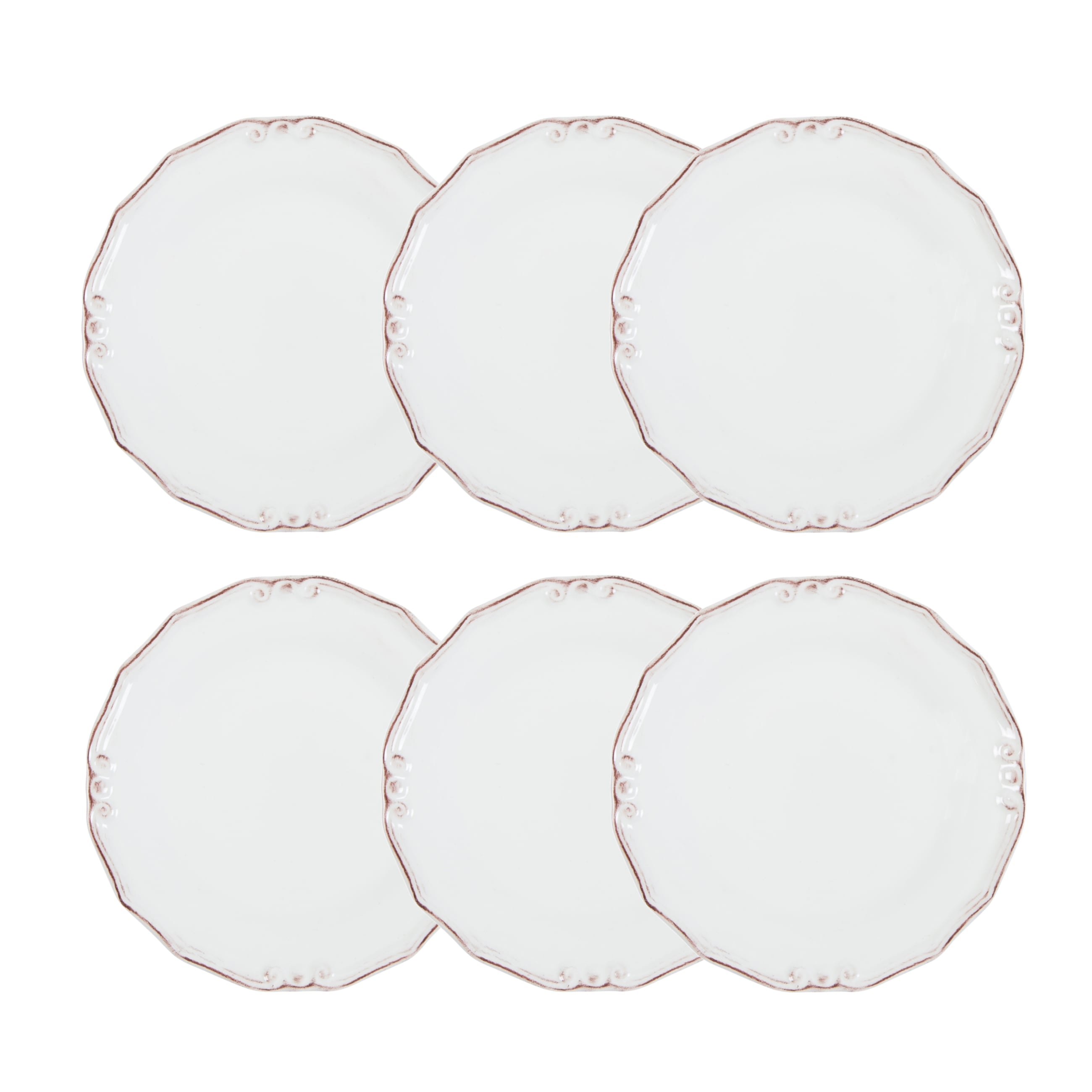 EKRU 6 LI SERVİS TABAĞI SETİ - 25 CM