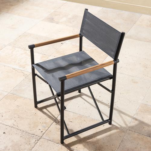  GUSTA TEAK  REJISOR SANDALYESİ SİYAH