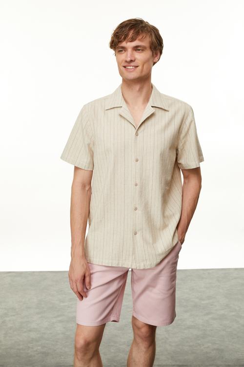  ÇİZGİLİ REGULAR FIT KISA KOLLU GÖMLEK