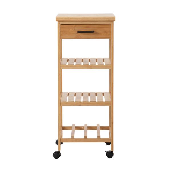 Mudo Home Boho Bambu Çekmeceli Etajer Renksiz