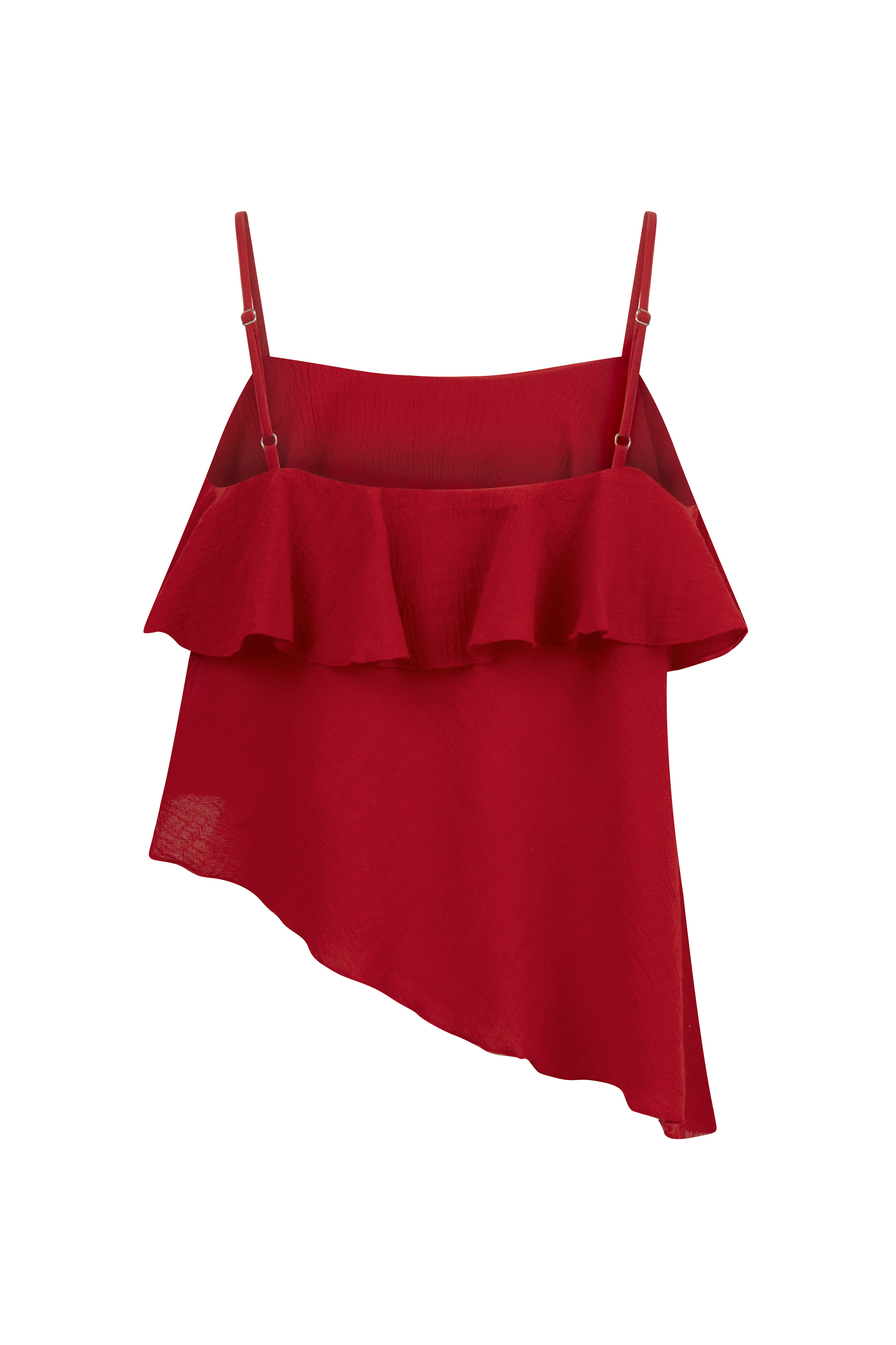 ŞİLE BEZİ - ASKILI ASİMETRİK KESİM BLUZ