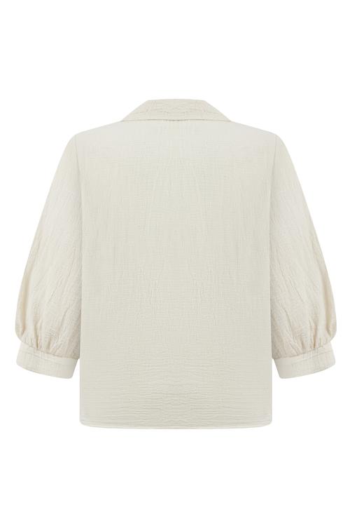  ŞİLE BEZİ - V YAKA UZUN KOLLU BLUZ