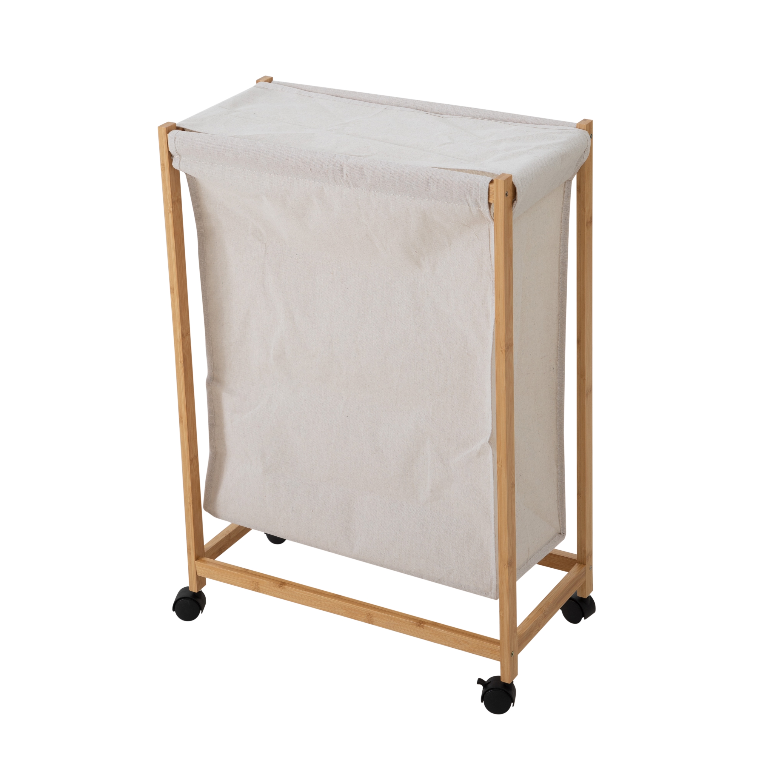 BOHO TEKERLEKLİ ÇAMAŞIR SEPETİ 55X28X80