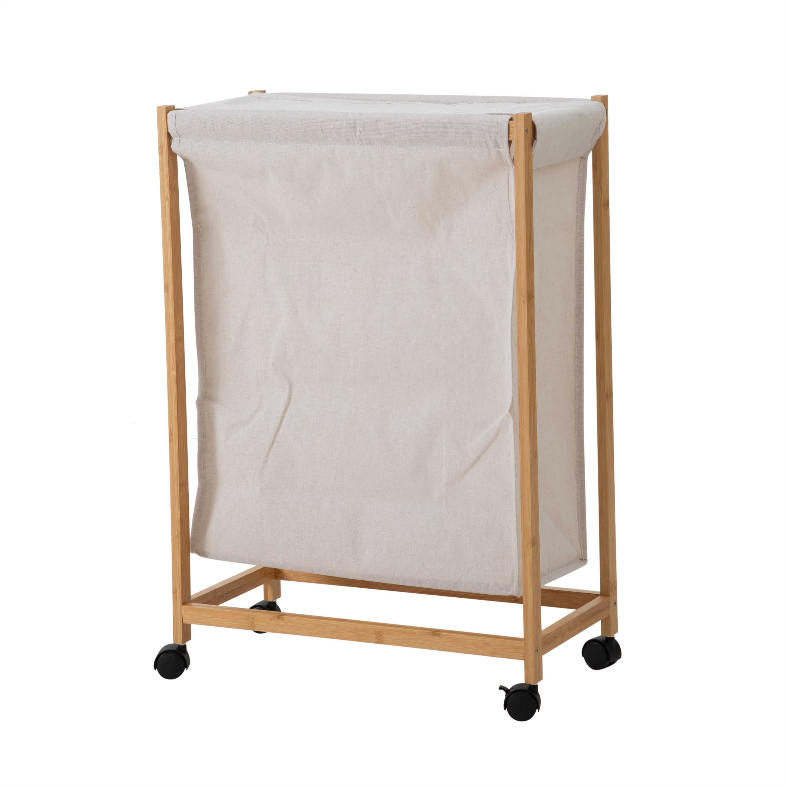 BOHO TEKERLEKLİ ÇAMAŞIR SEPETİ 55X28X80