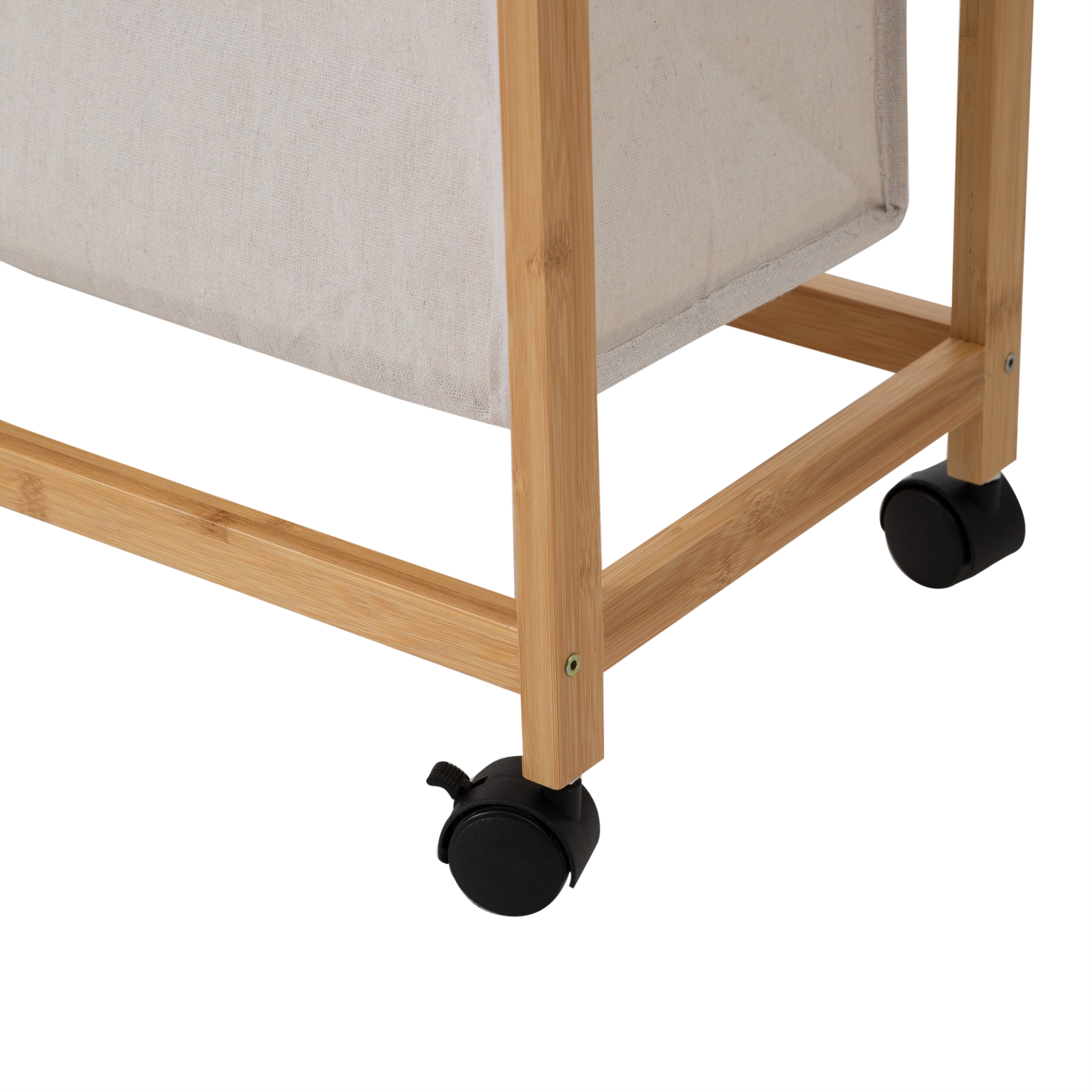 BOHO TEKERLEKLİ ÇAMAŞIR SEPETİ 55X28X80