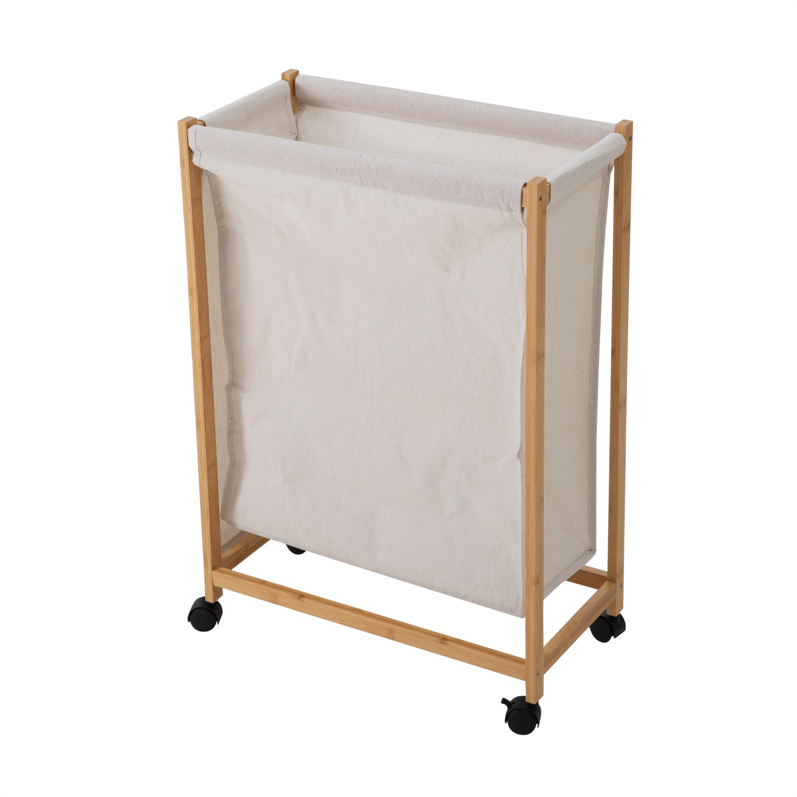 BOHO TEKERLEKLİ ÇAMAŞIR SEPETİ 55X28X80