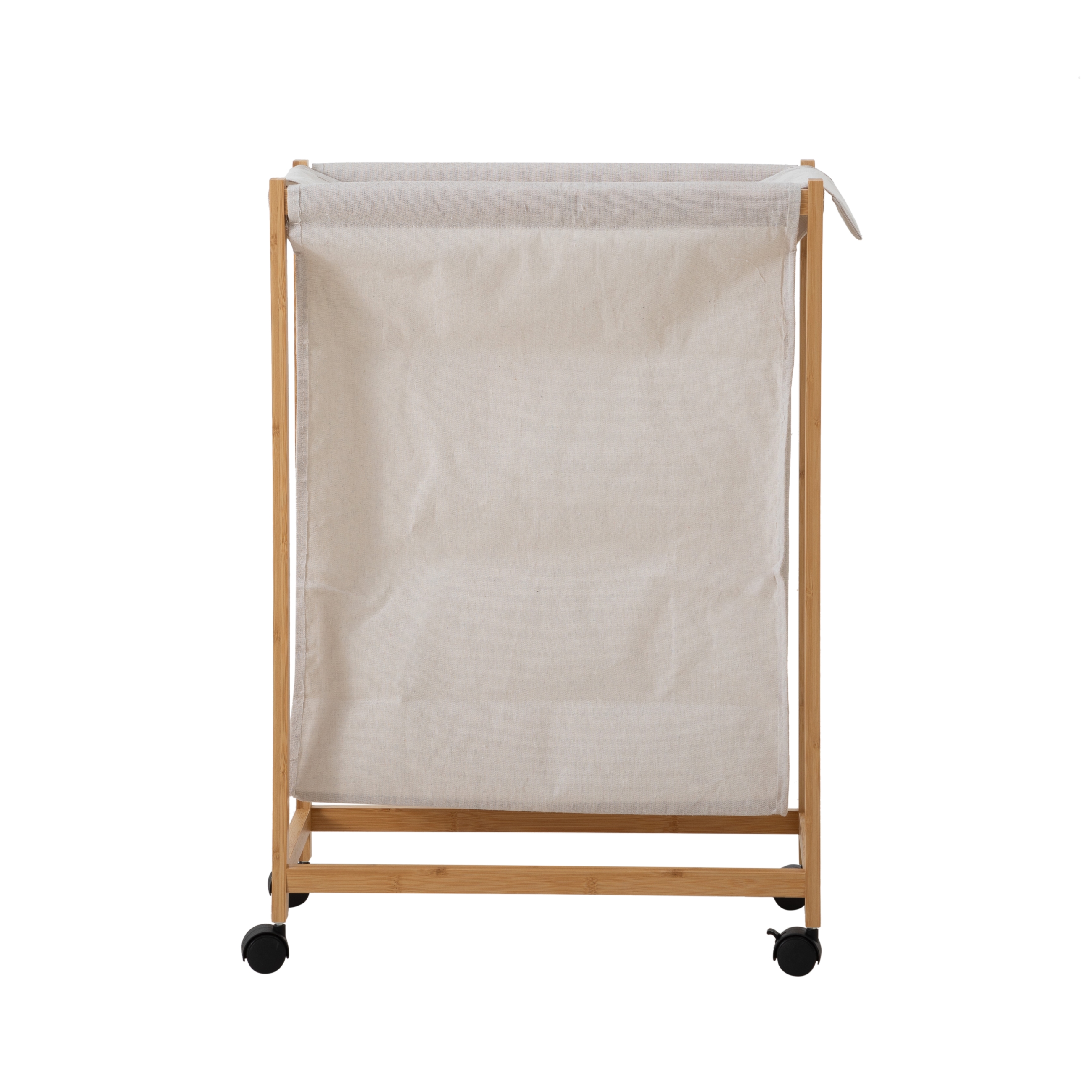 BOHO TEKERLEKLİ ÇAMAŞIR SEPETİ 55X28X80