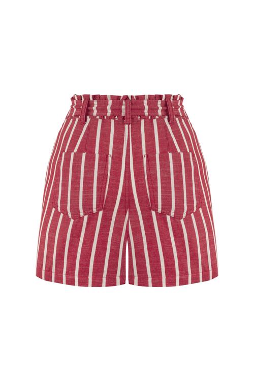  BAĞLAMALI ÇİZGİLİ ŞORT