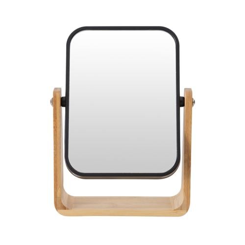 BOHO BAMBU BÜYÜTEÇLİ AYNA SİYAH 16X5,8X21,8