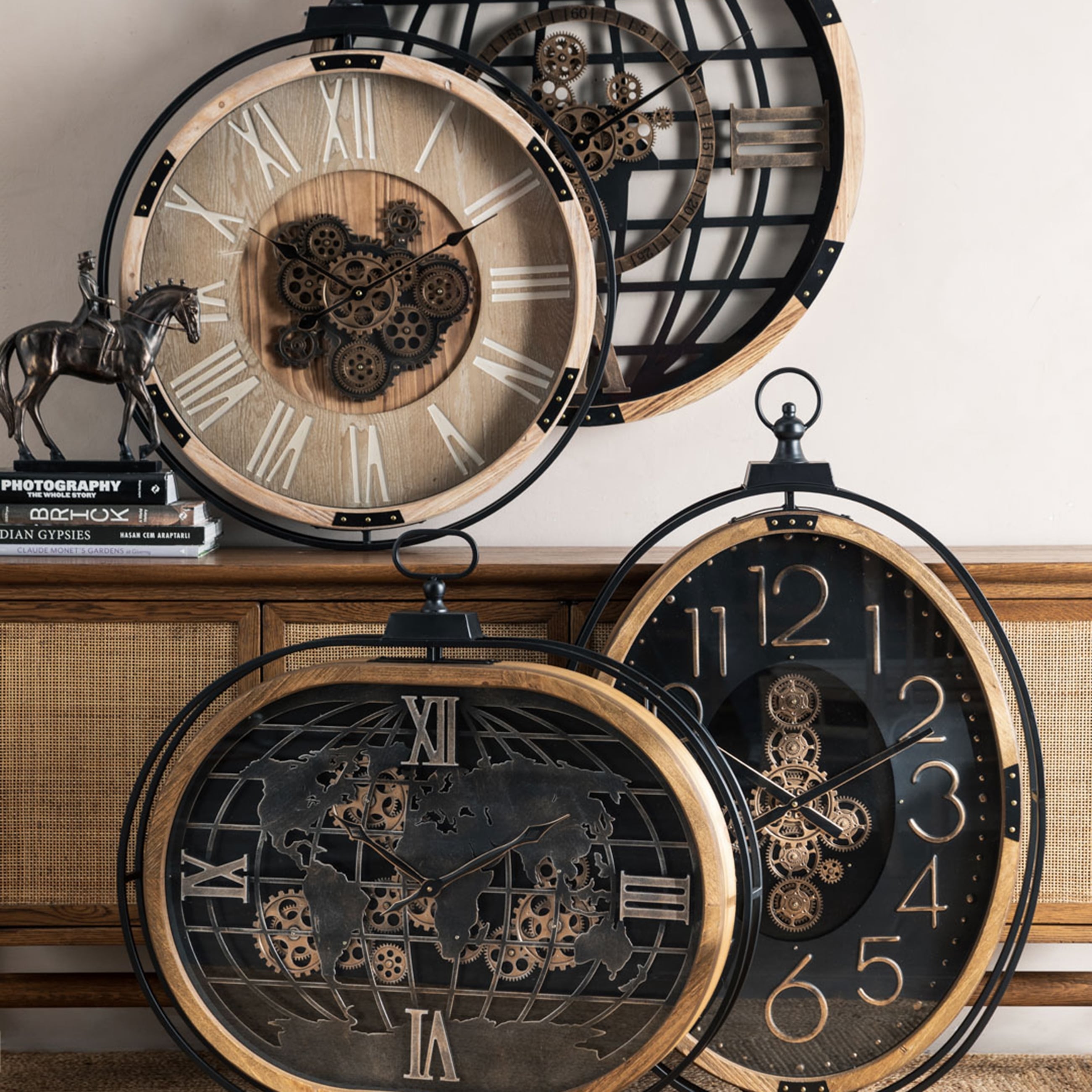 STOKHOLM ÇARKLI DUVAR SAATİ 102X67X8CM