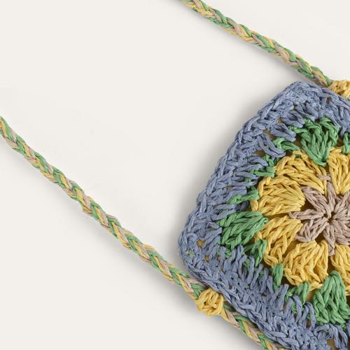  HASIR ÇİÇEKLİ OMUZ ÇANTASI