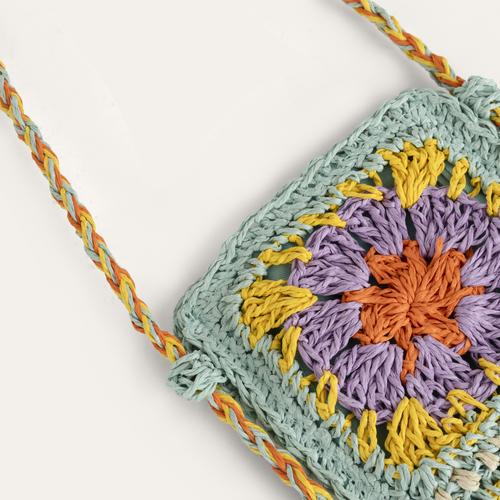  HASIR ÇİÇEKLİ OMUZ ÇANTASI