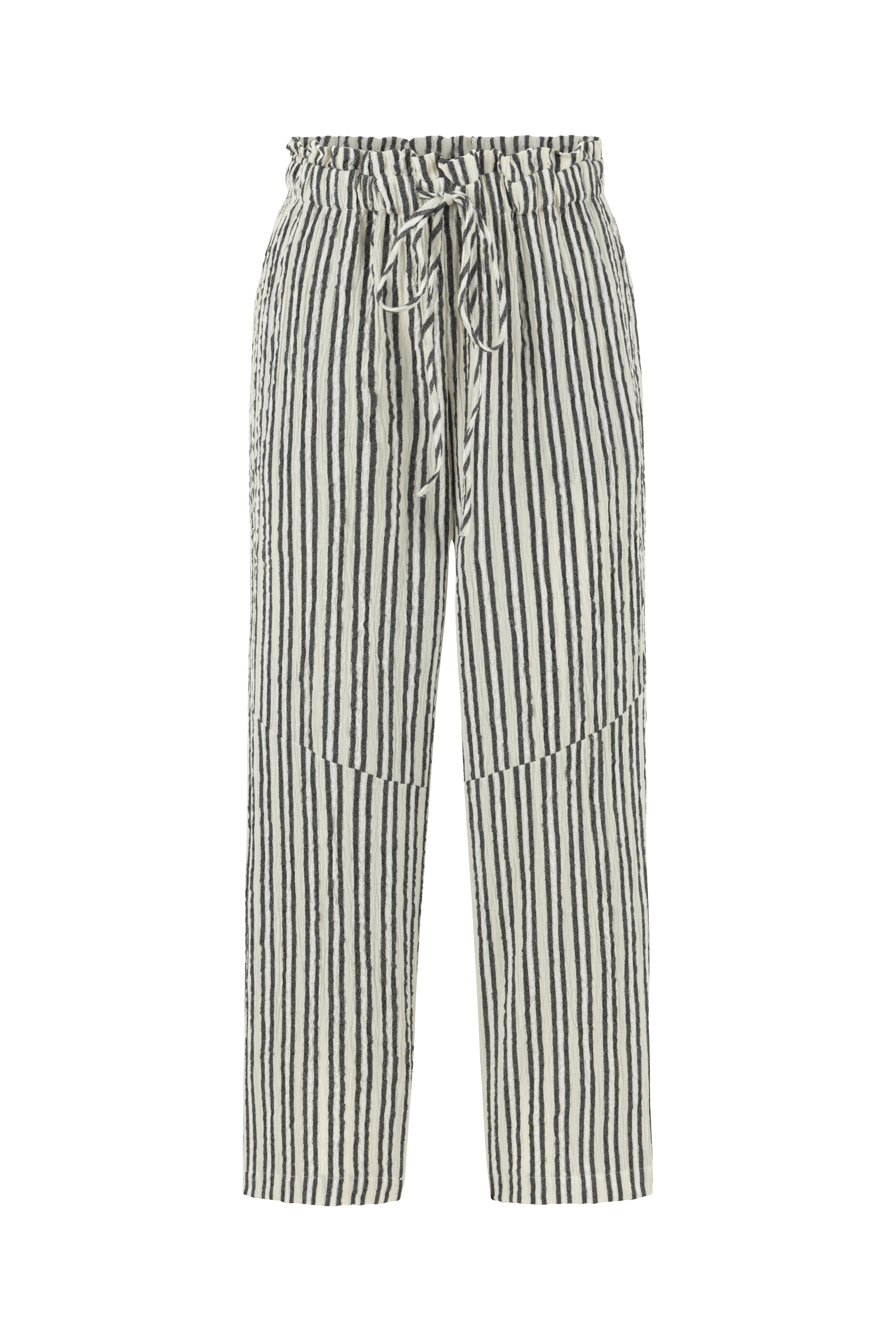 Kadın Kırık Beyaz Şile Bezi - Comfort Fit Çizgili Pantolon