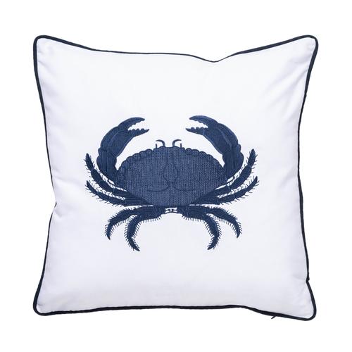  MARİN YENGEÇ NAKIŞLI KIRLENT BEYAZ-LACİVERT 50X50