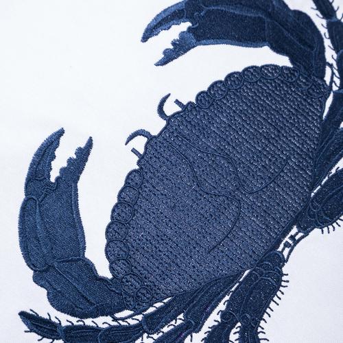  MARİN YENGEÇ NAKIŞLI KIRLENT BEYAZ-LACİVERT 50X50