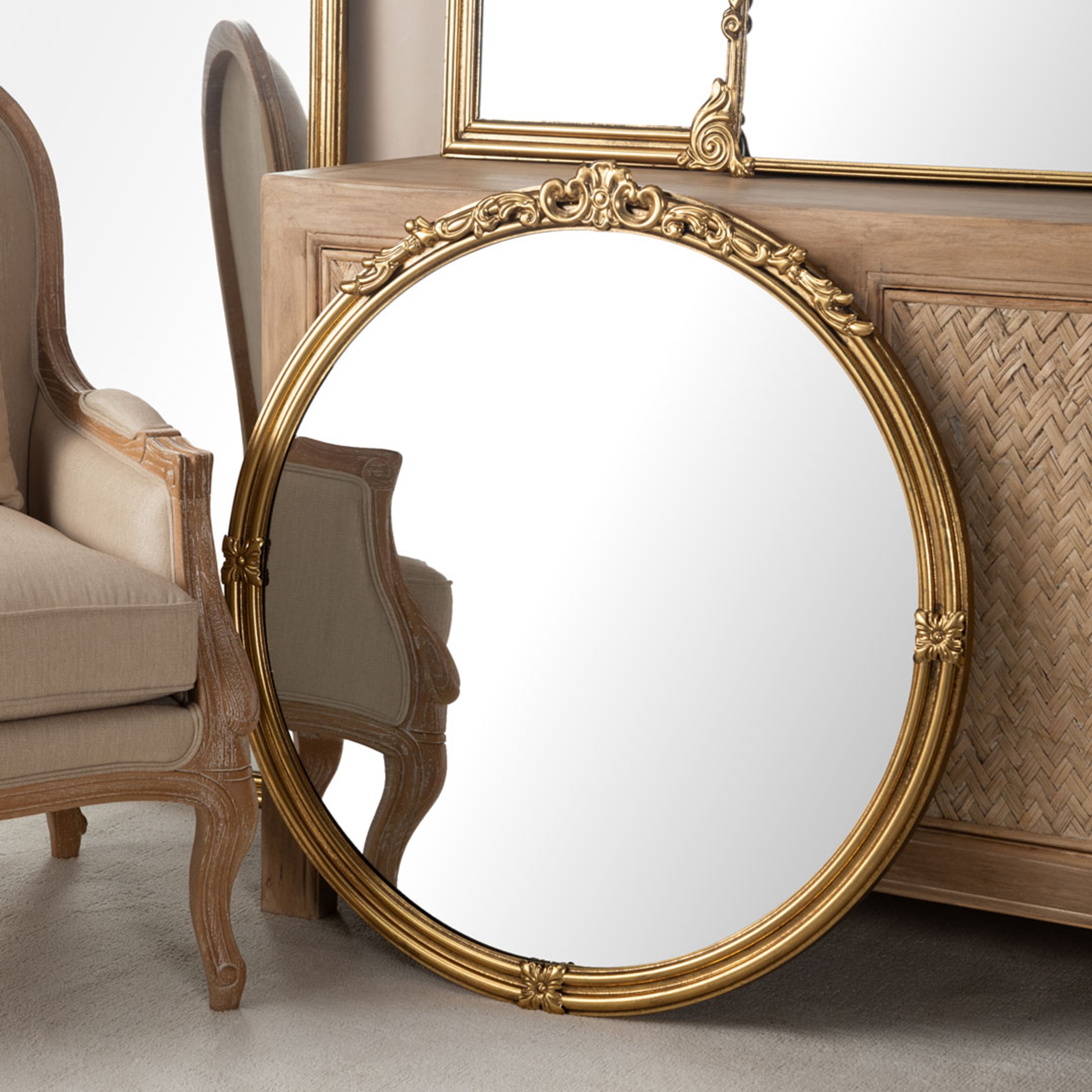 MARLENA DUVAR AYNASI GOLD 91X94CM