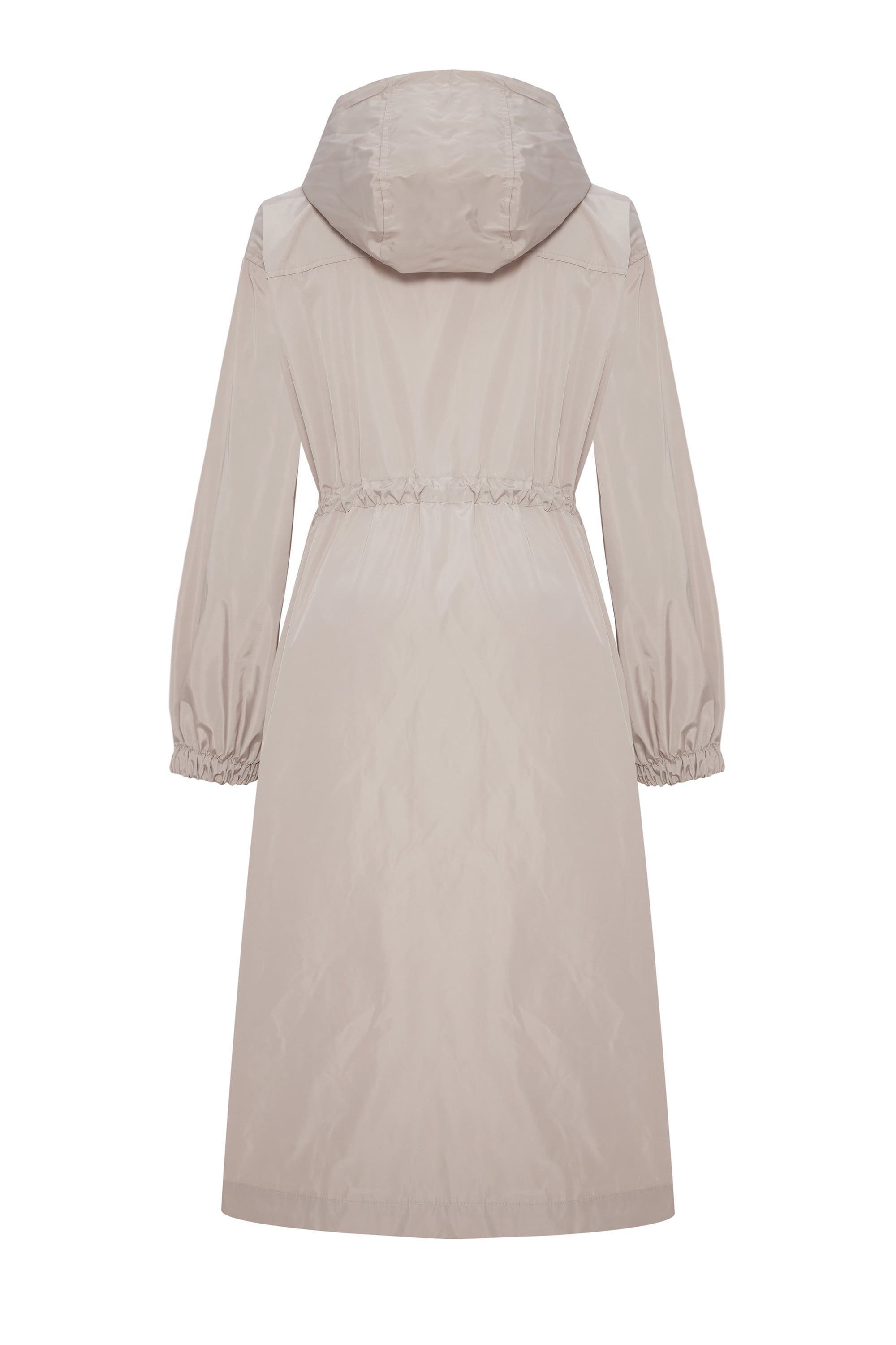 BELİ BAĞLAMALI KAPÜŞONLU UZUN YAĞMURLUK