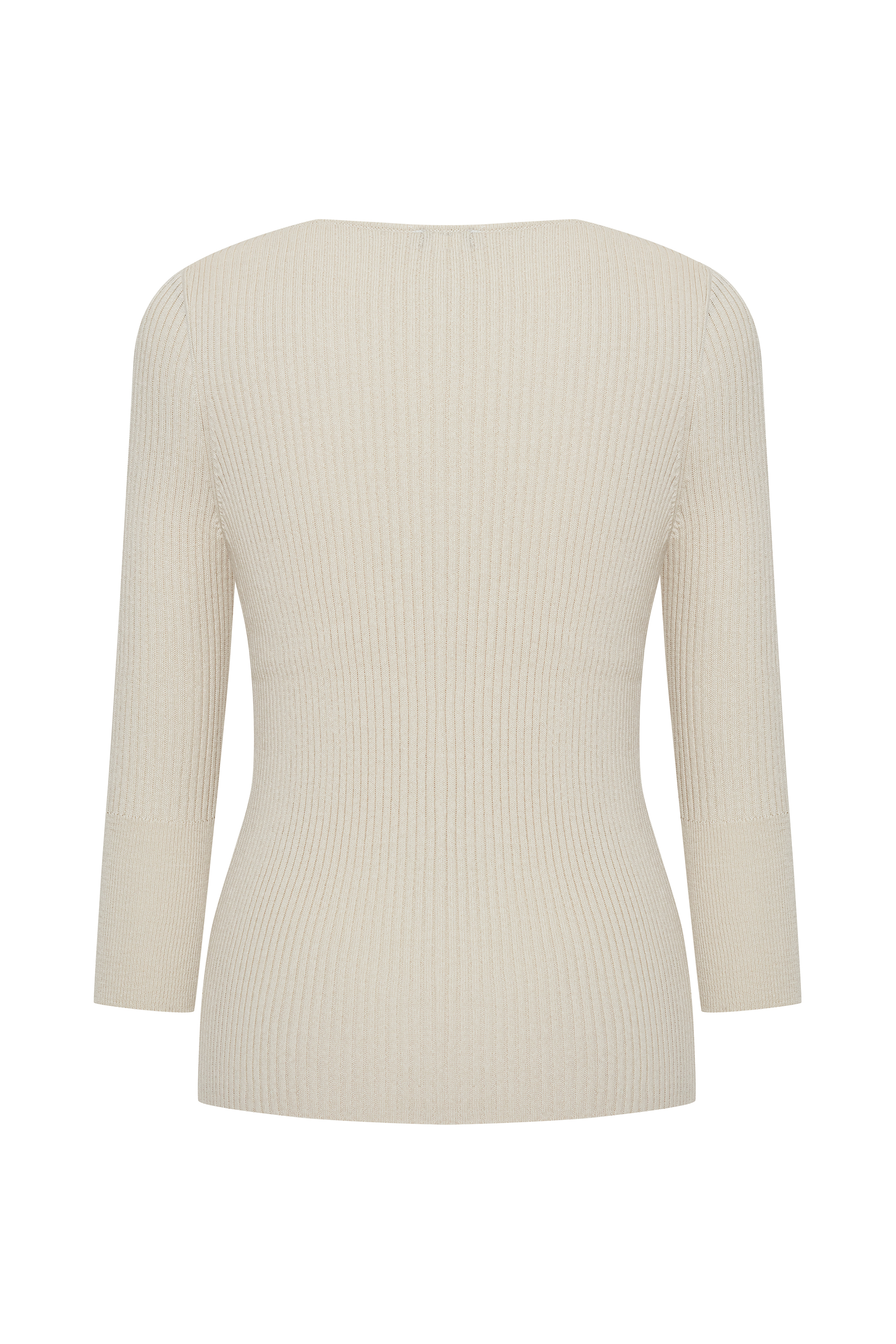 KAYIK YAKA FİTİLLİ 3/4 KOL KAZAK