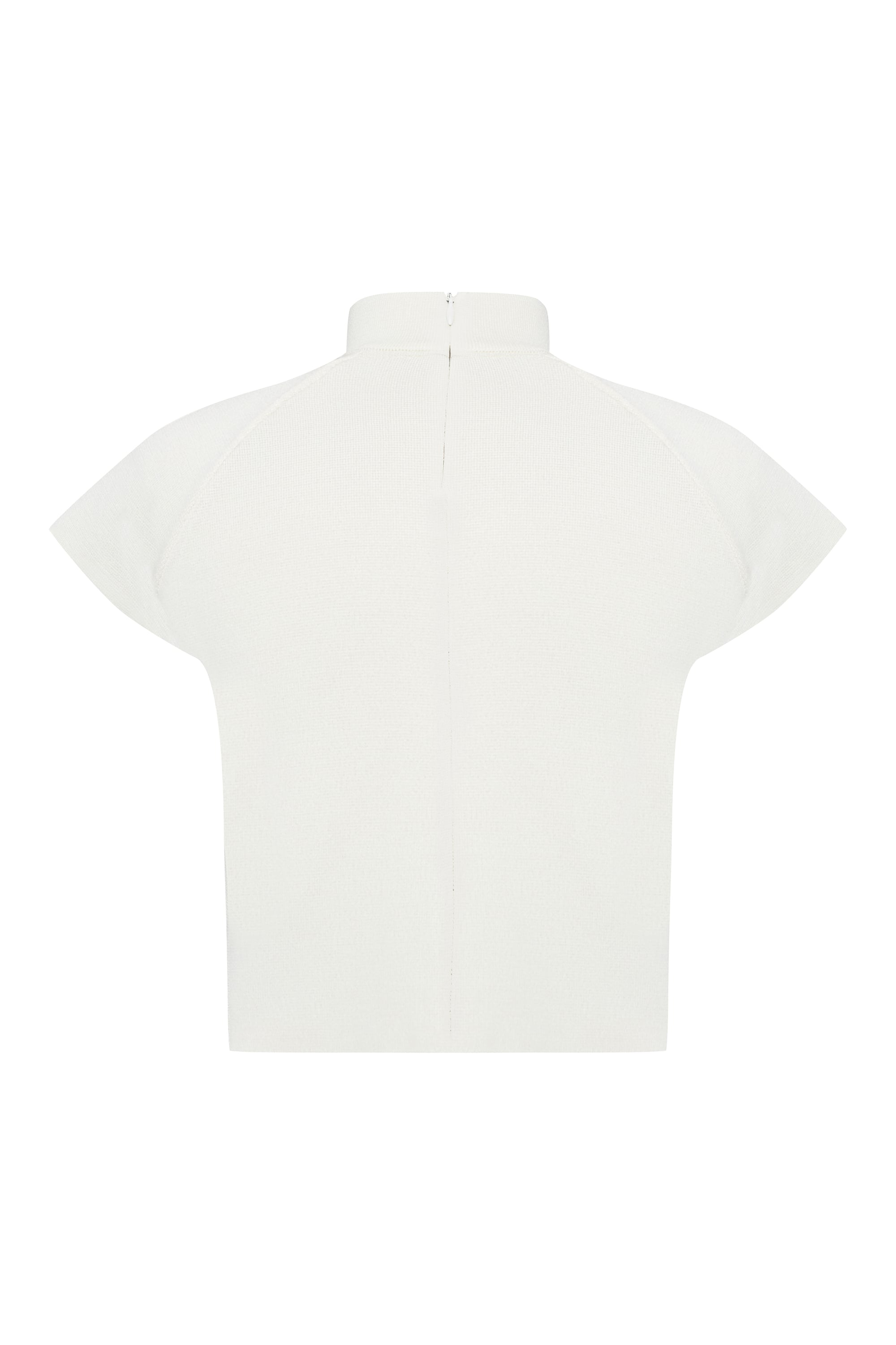 DİK YAKA KISA KOLLU CROP KAZAK