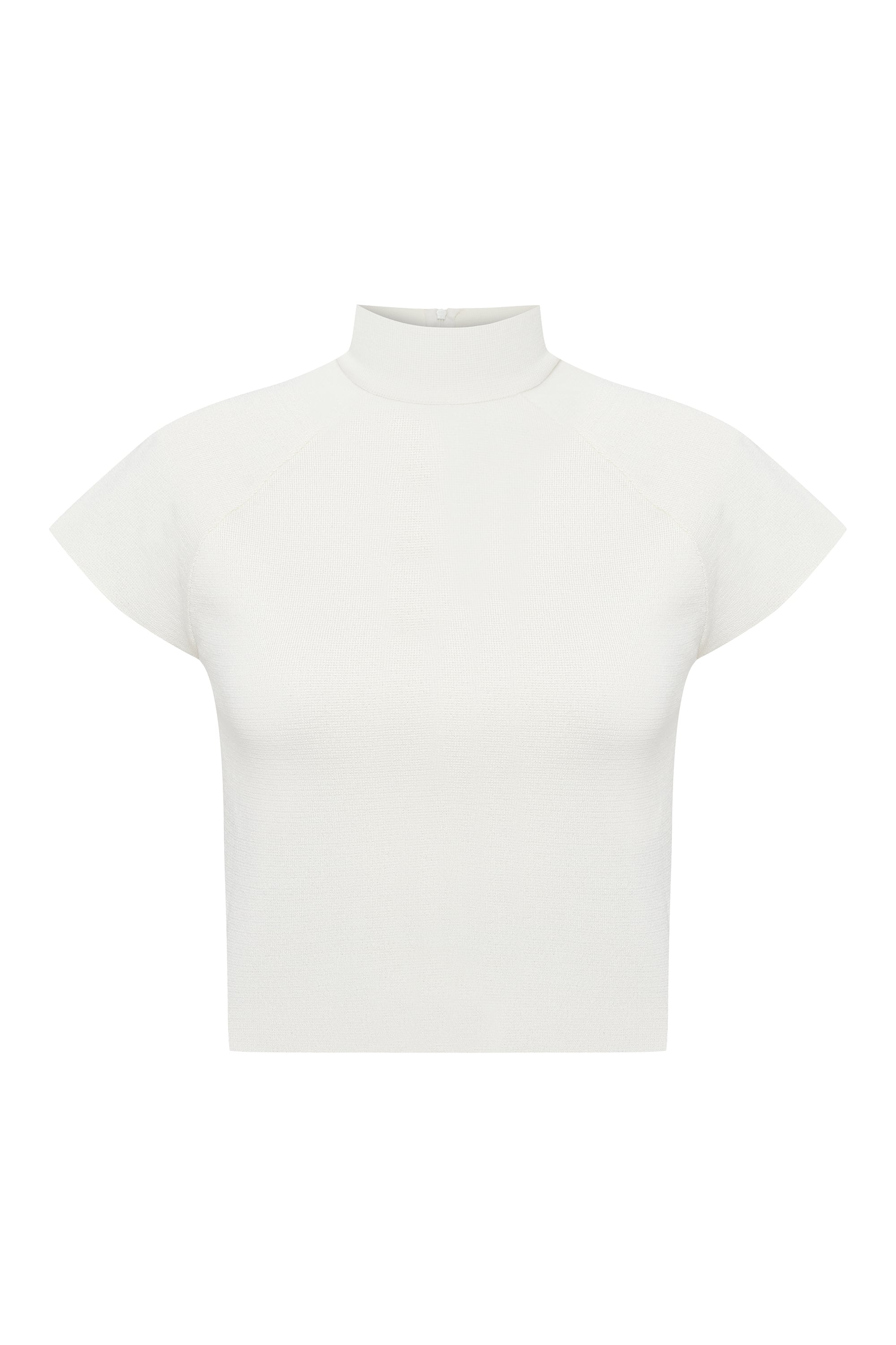 DİK YAKA KISA KOLLU CROP KAZAK