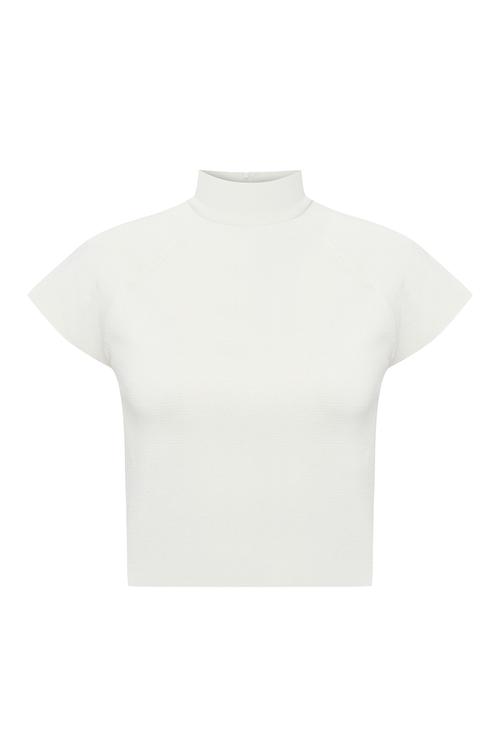 DİK YAKA KISA KOLLU CROP KAZAK