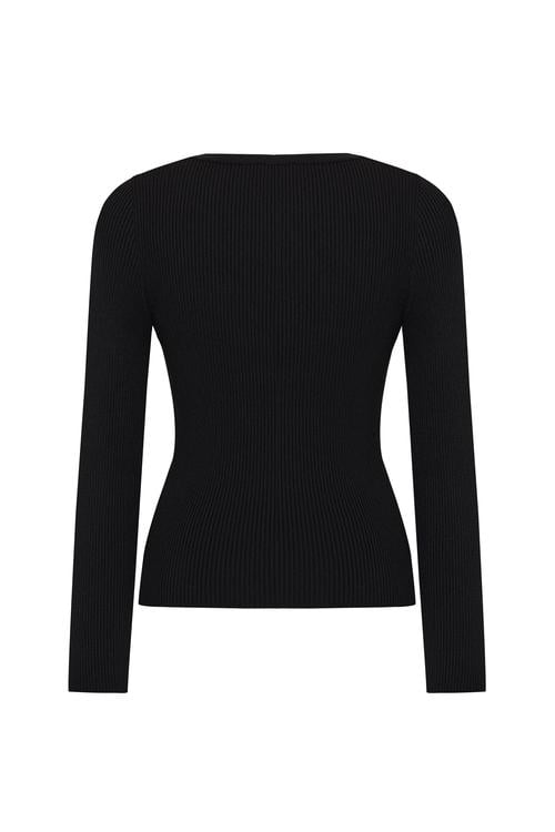  KARE YAKA FİTİLLİ DÜĞMELİ KAZAK