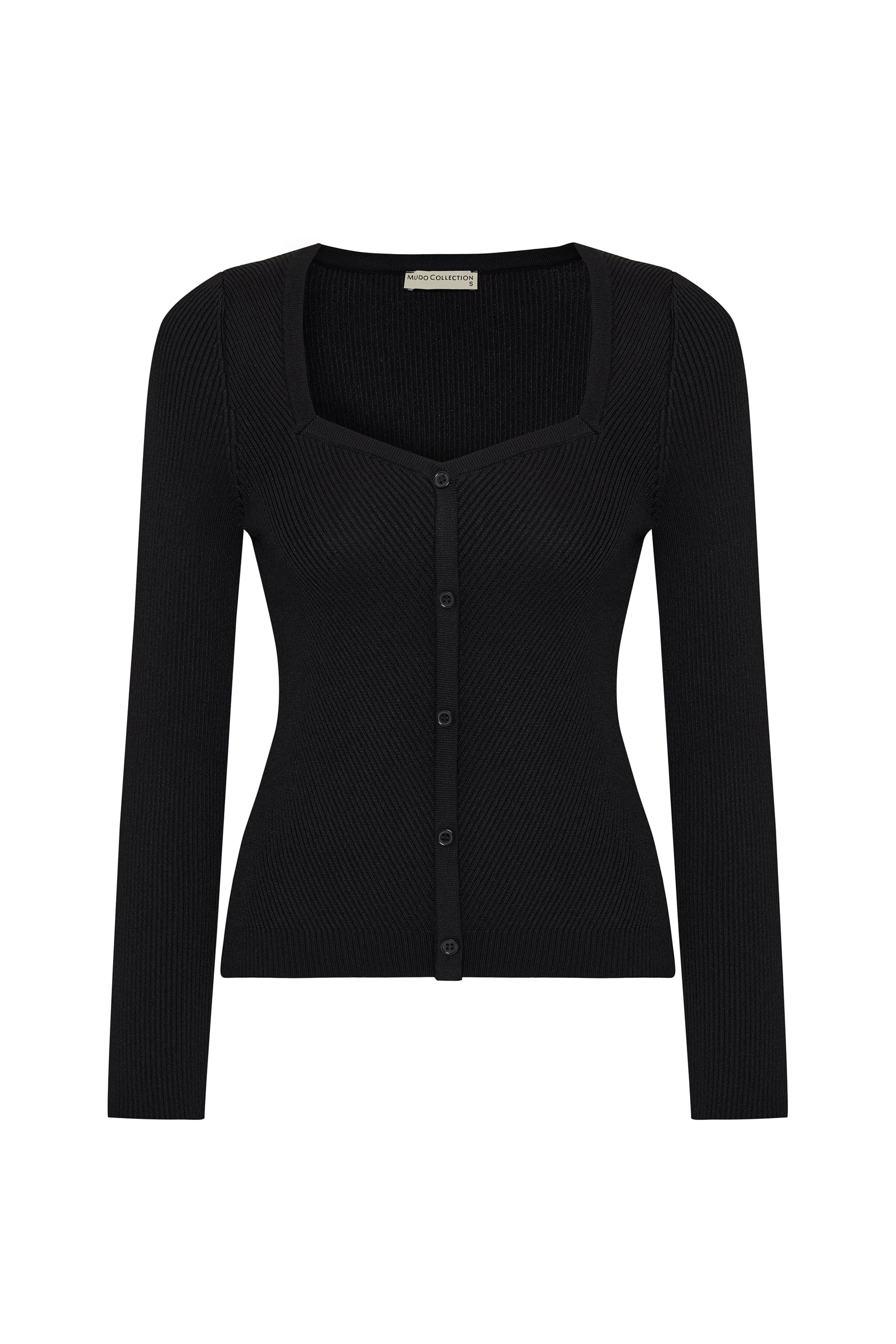 KARE YAKA FİTİLLİ DÜĞMELİ KAZAK