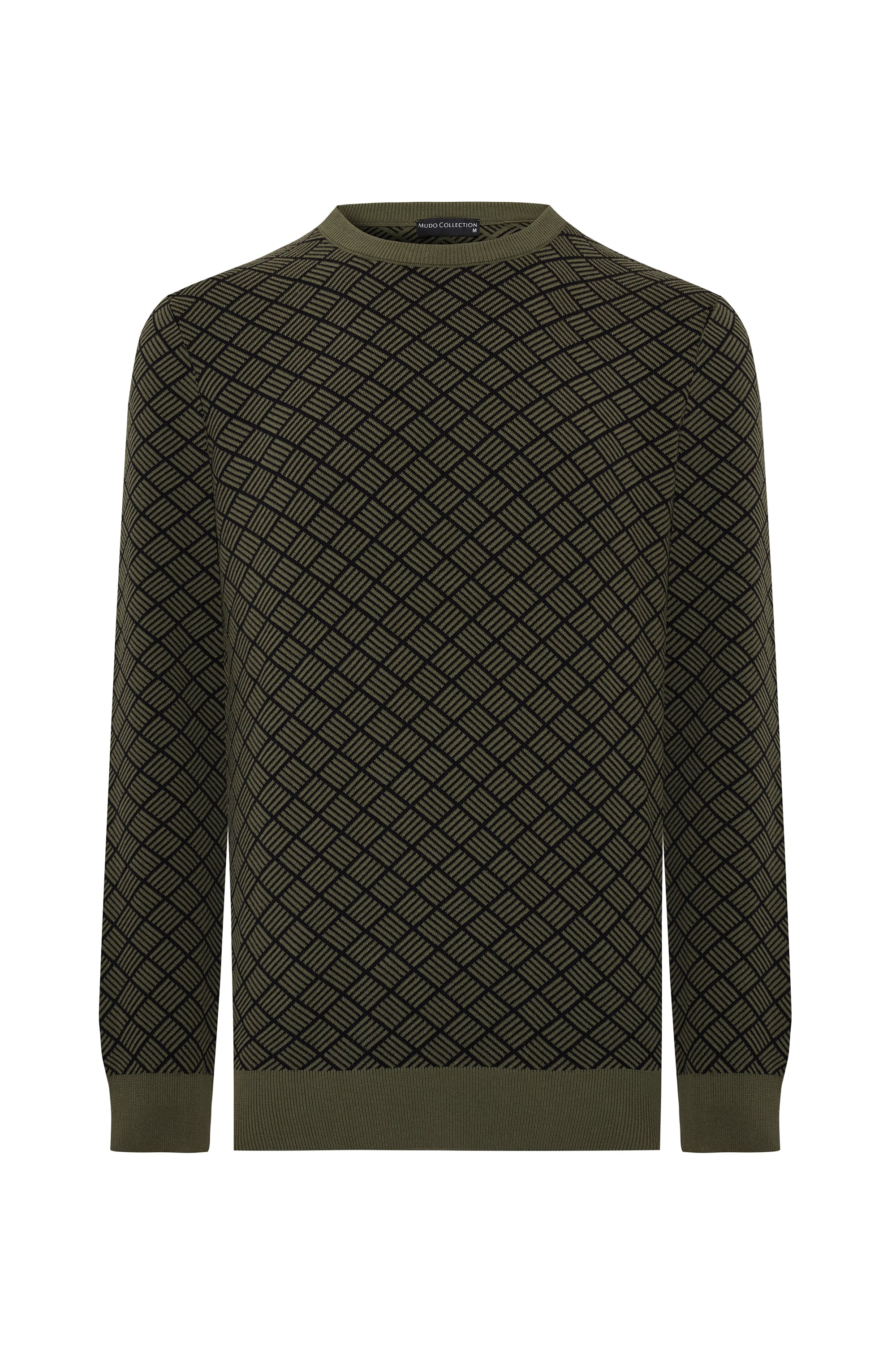 BİSİKLET YAKA JAKARLI UZUN KOLLU KAZAK