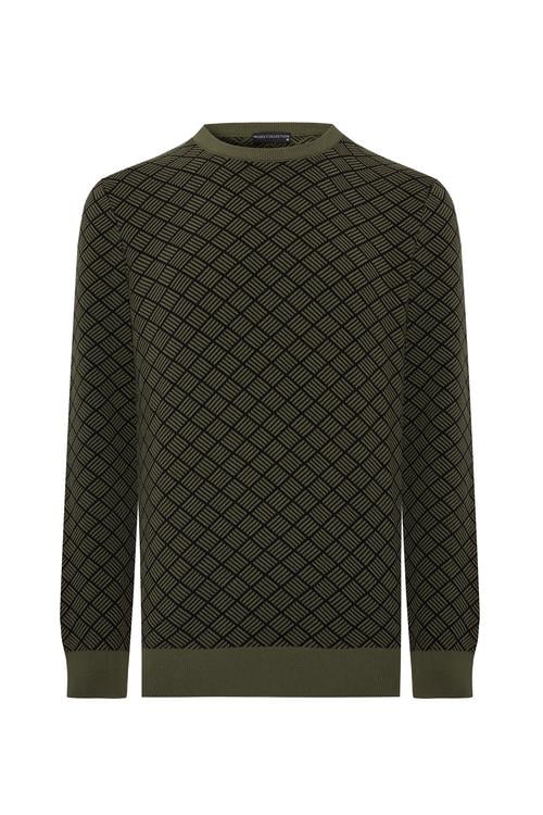  BİSİKLET YAKA JAKARLI UZUN KOLLU KAZAK