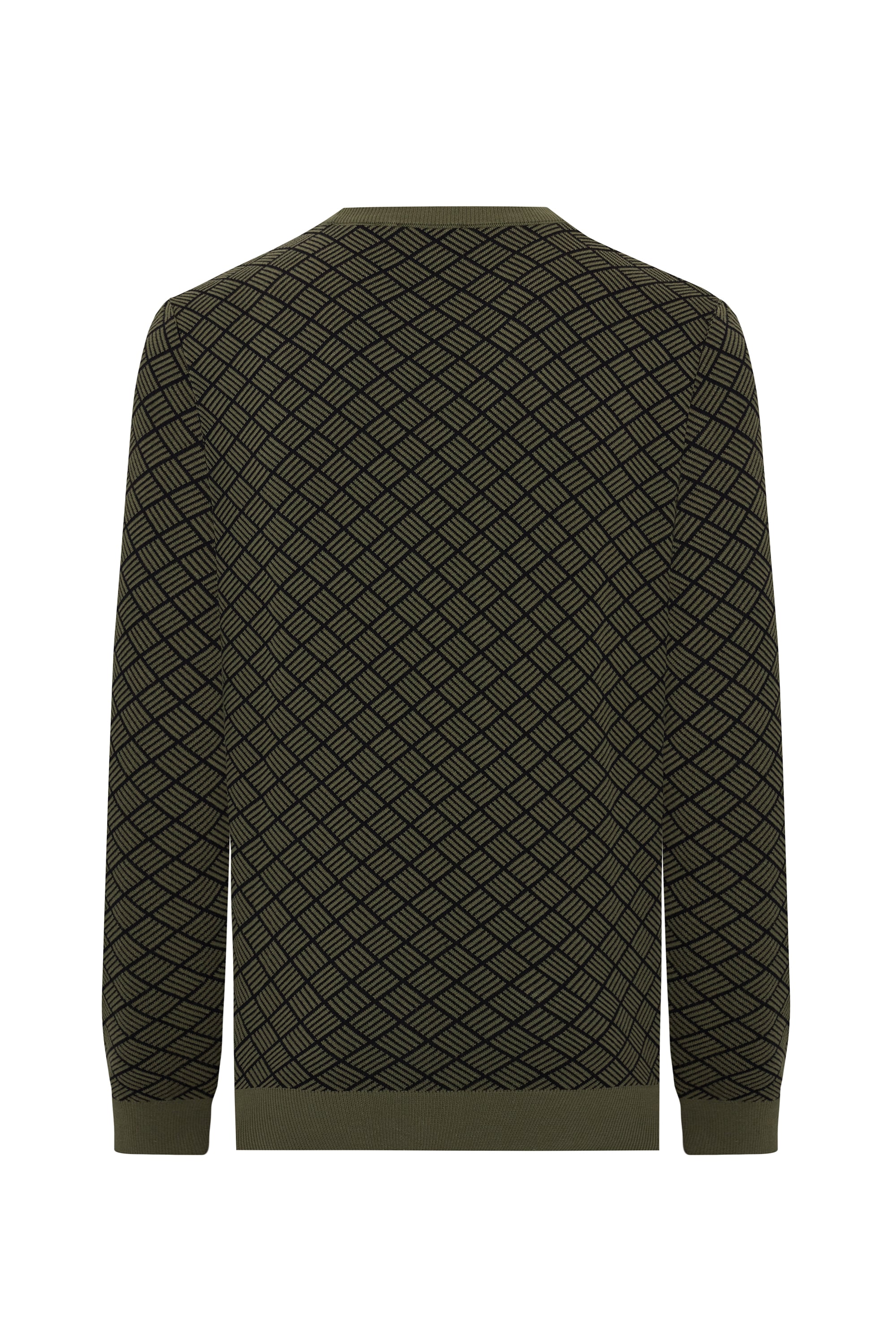 BİSİKLET YAKA JAKARLI UZUN KOLLU KAZAK