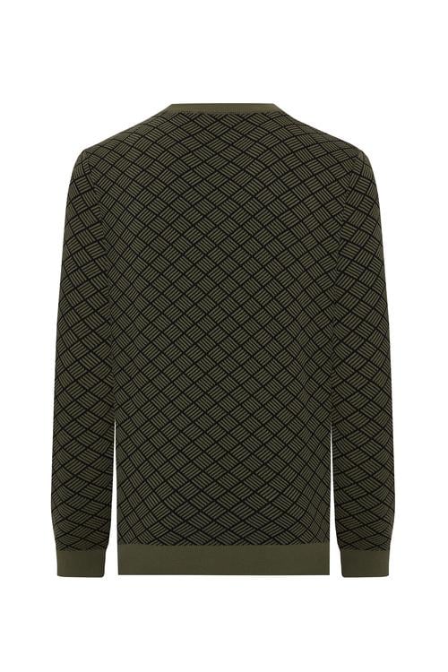 BİSİKLET YAKA JAKARLI UZUN KOLLU KAZAK