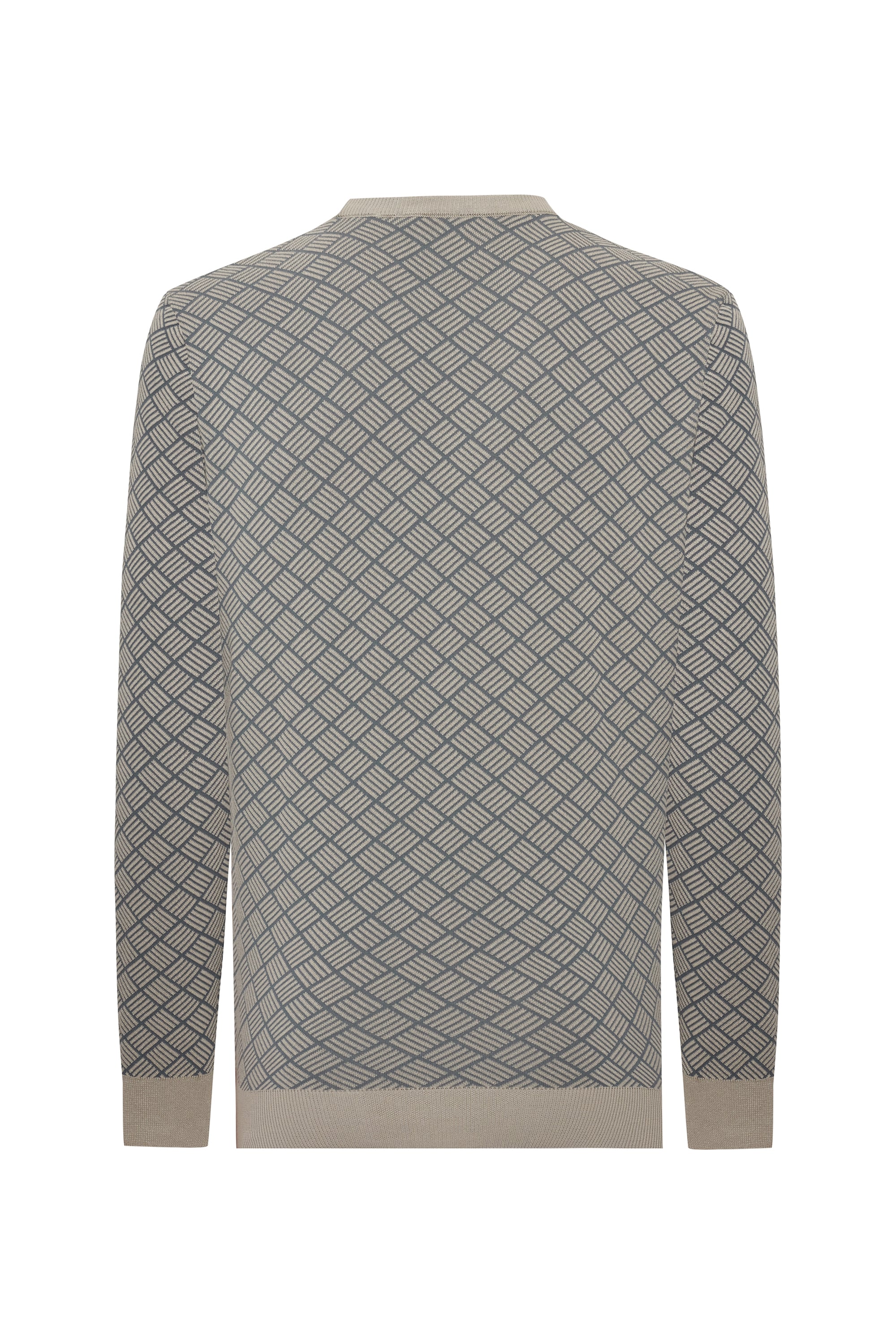 BİSİKLET YAKA JAKARLI UZUN KOLLU KAZAK