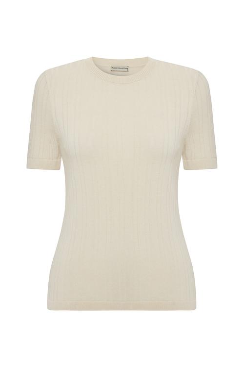  BİSİKLET YAKA FİTİLLİ KISA KOLLU KAZAK