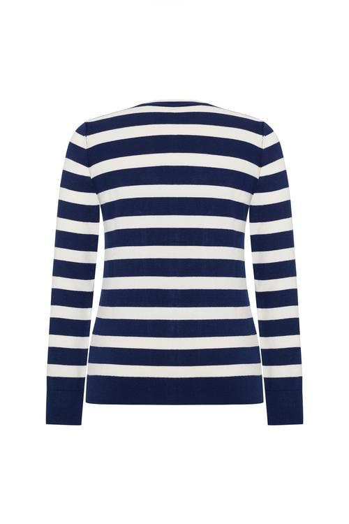  BİSİKLET YAKA ÇİZGİLİ HIRKA