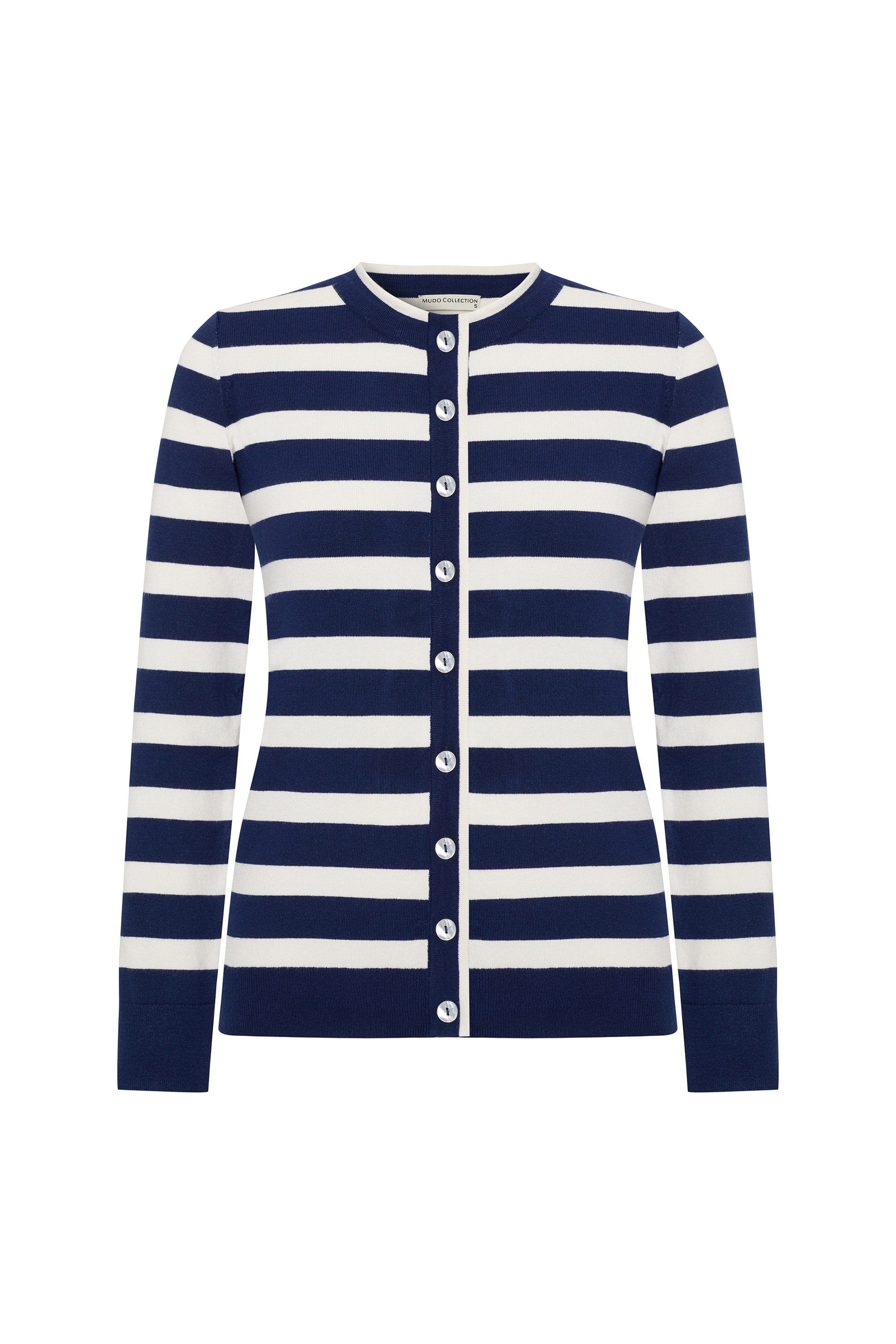 BİSİKLET YAKA ÇİZGİLİ HIRKA